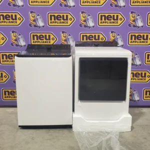 LG 5.5 cu. ft. Mega Capacity Top Load Washer with Impeller in Alpine White WT8400CW - Open Box and LG Energy Star Certified 7.3 cu. ft. Ultra Large Capacity Rear Control Electric Dryer with LG EasyLoad™ Door and AI Sensing 16069 - DLE8400WE - New in Box - Image 1