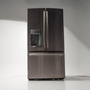 GE Energy Star 3 Door French Door 27.7 Cu. Ft. Refrigerator with TwinChill Evaporators in Fingerprint Resistant Stainless Steel GFE28GYNFS - New in Box - Image 2