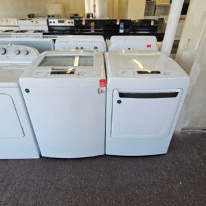 GE Top-Load Washer and Gas Dryer Set, Models GTW465ASNWW & GTX33EASKWW (Used) - Image 1