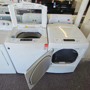 GE Top-Load Washer and Gas Dryer Set, Models GTW465ASNWW & GTX33EASKWW (Used) - Image 2