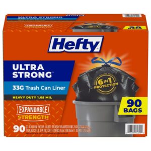 Hefty Ultra Strong Drawstring Trash Bags, Unscented 33 gal., 90 ct. - Image 2
